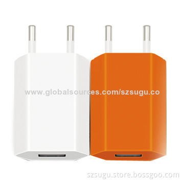 2014 new design 12mm slim full 1A flat USB wall charger for iPhone, smartphone